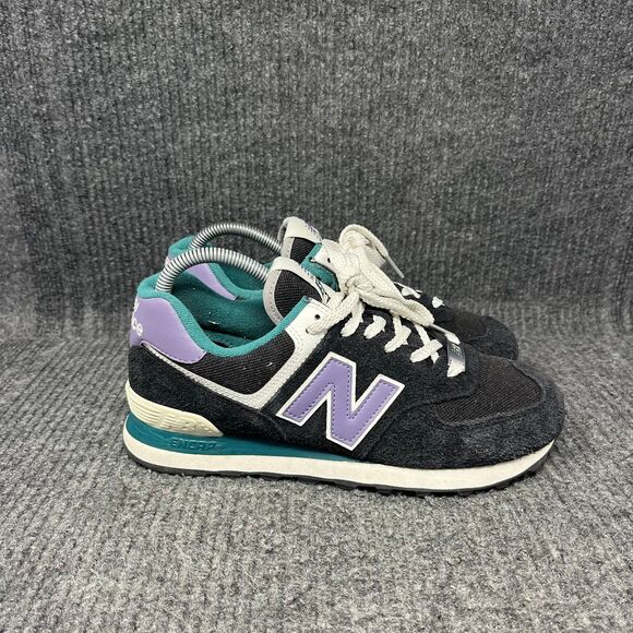 New Balance Shoes - New Balance 574 Black Purple Teal Suede Shoes Mens 6.5 / Women’s 8 U574LV2